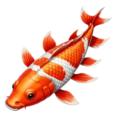 red white long Koi fish sticker