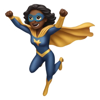 Female superhero flying sticker
