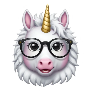 unicorn with black glasses sticker