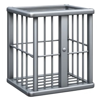If there was a jail cell emoji in iOS, how would you design and iOS style emoji. Create an jail cell emoji with no prisoner. sticker