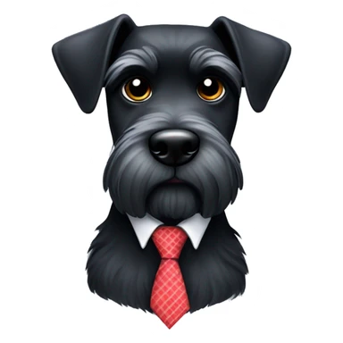 Black schnauzer wearing a tie  sticker