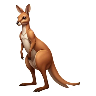 Cinematic-realistic Australian kangaroo, standing tall with powerful hind legs and a muscular tail for balance. Its reddish-brown fur glows under the golden sunlight, ears perked and eyes alert. The rugged outback stretches behind it, with dry grass and scattered eucalyptus trees completing the iconic scene. sticker