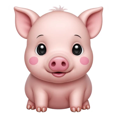 white and black baby pig sticker