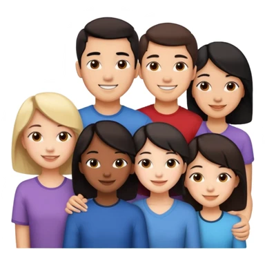 Friendship - relationship of mutual affection between people -  girls and a boy of various races with at least one asian girl. Show their necks, and shoulders please - have at least one black person also sticker