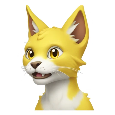 Yellow lombax-sergal-cat sticker