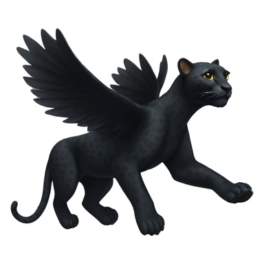 winged black leopard flying sticker