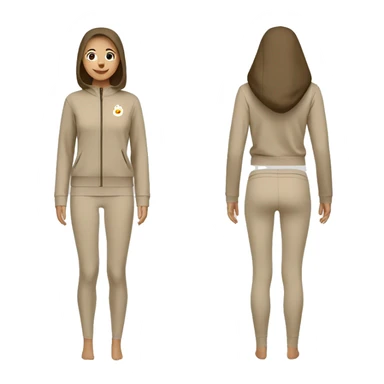 Beige leggings and long sleeve zip top sticker