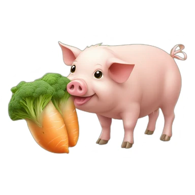 Cochon mange une carotte l sticker