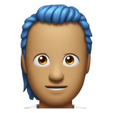 Un mec noir avec des cheveux de couleur bleu et orange moutard sur le visage des symboles doré. Des cornes de bélier orange moutard sticker