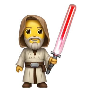 Obi-Wan Kenobi avec un sabre laser rouge sticker