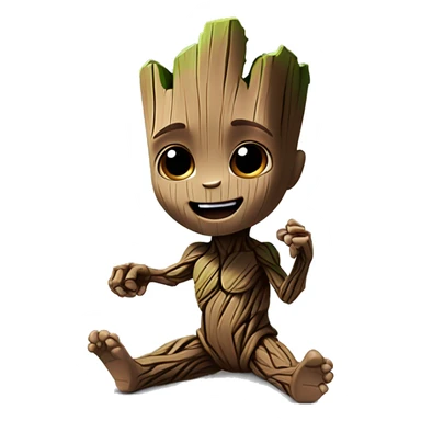 Baby Groot, trying to tickle Gomorrah sticker