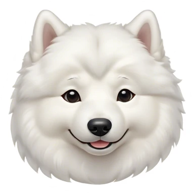 Meme-Worthy Cute Sleeping Samoyed Portrait Emoji, Head resting peacefully with a contented smile, showcasing a delightfully fluffy build and a luxuriously soft pure white Fur, eyes shut in a serene nap, Simplified yet hilariously adorable features, highly detailed, glowing with a soft, drowsy light, high shine, relaxed and utterly lovable, stylized with an air of playful laziness, bright and heartwarming, soft glowing outline, capturing the essence of a comically sleepy companion, so meme-worthy it feels like it could instantly become the next viral sensation of adorable slumber! sticker