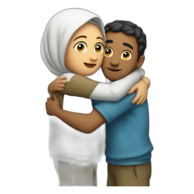 Israel and palestin do an hug sticker