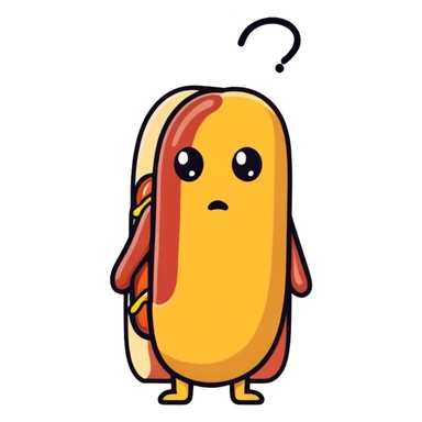 Sad hotdog sticker