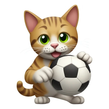 Cat playing football sticker