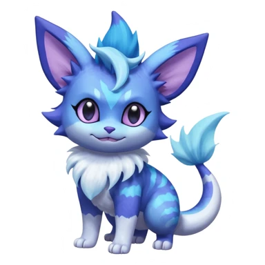 Vaporeon-Purrloin-Meowstic-Fakémon-hybrid-creature (full body)  sticker