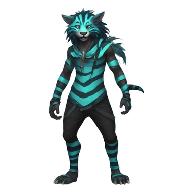Cool Edgy Vernid species with stripes by LiLaiRa full body sticker