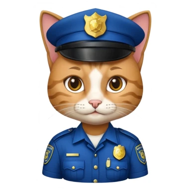 cat police officer sticker