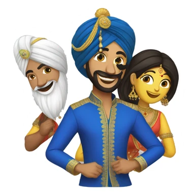 Bhangra with chadra and turla pagg sticker