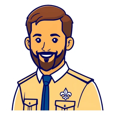 Scout leader uk diverse with beard sticker