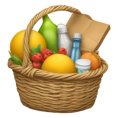 Basket with goods sticker
