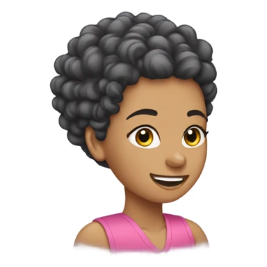 A girl with curly hair shaving her head sticker