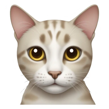 cat with one eyebrow raised in a curve sticker