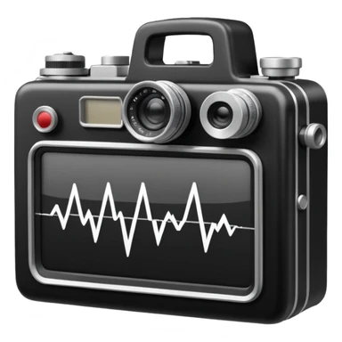 film camera with EKG reading sticker