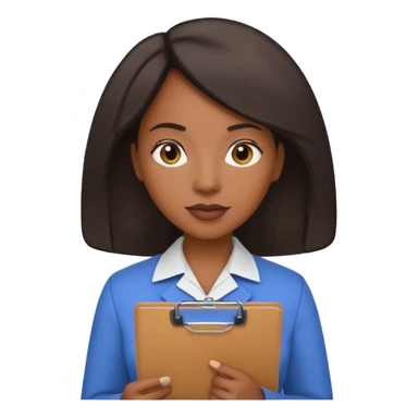 black professional woman with a clipboard sticker