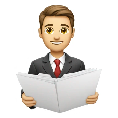 Recruiter with documents sticker