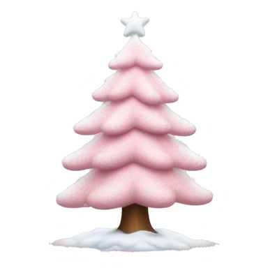 baby pink christmas tree with snow on top sticker