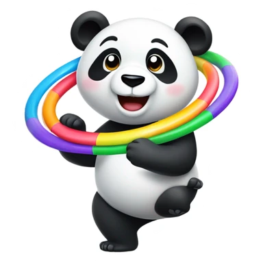 Panda doing hula hoop sticker