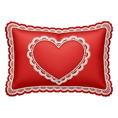 Rectangular happy Valentine’s Day pillow with lace edges sticker