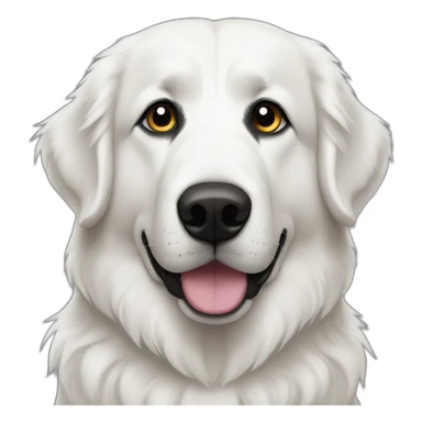 great Pyrenees adult with black ears and black eyes sticker