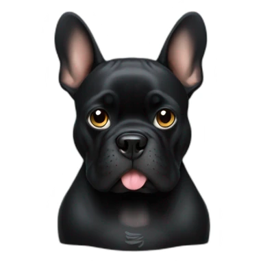 Black french buldog with phone  sticker