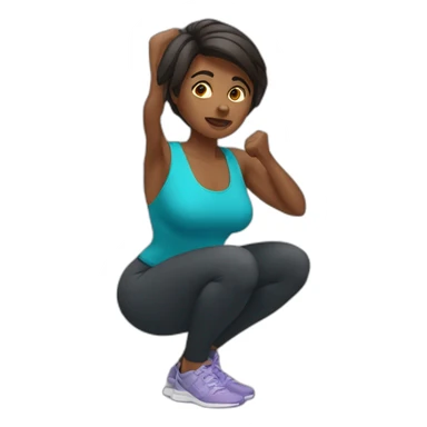 woman doing squat sticker