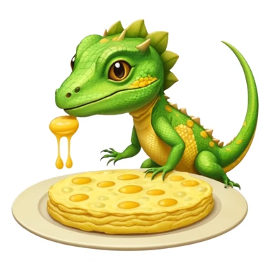 lizard eating omelette sticker