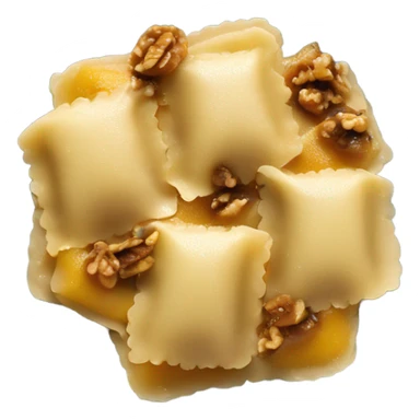 butternut squash ravioli in brown butter sauce with walnuts sticker