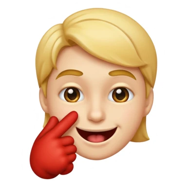 face biting one finger smirking sticker