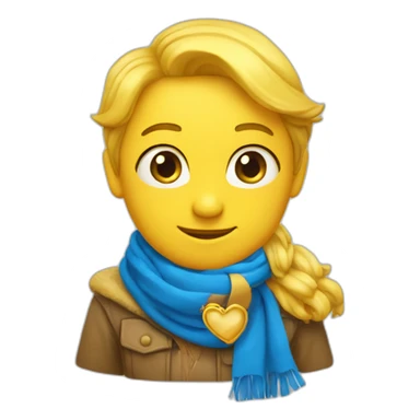 gelbes Herz mit blauem Schal sticker