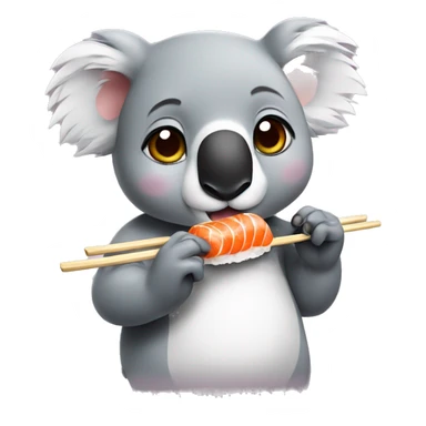 Cute koala eating sushi  sticker
