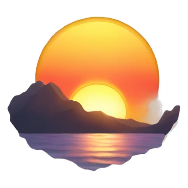 sun rising over a sunset  sticker