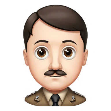 Adolf Hitler, big eyes, cute, light smile sticker