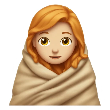 Cozy ginger girl in blanket sticker