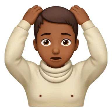 A person with their hands around their neck in a strangling motion sticker