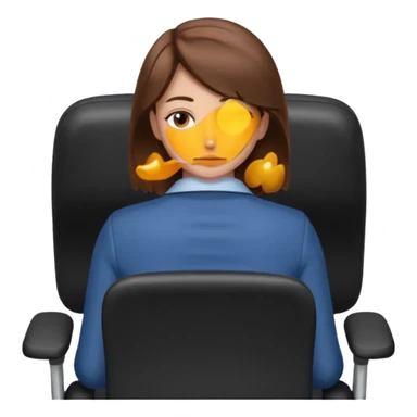 Back of head woman sitting on an office chair sticker