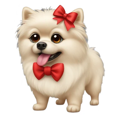 Black Pomeranian dog with red bows sticker