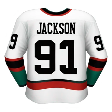 hockey Jersey with Jackson name number 93 back sticker