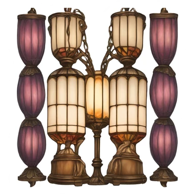 Tiffany lamp colorful sticker