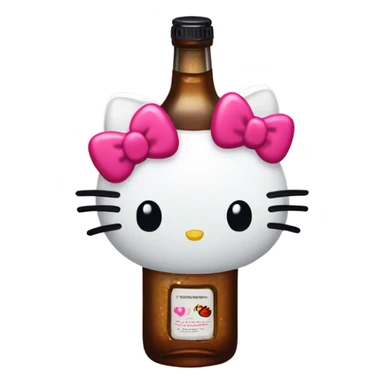 Hello kitty crying with tears with alcohol hello kitty sticker